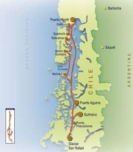 Reisekarte Traumhafte Schiffsreise zum Gletscher San Rafael